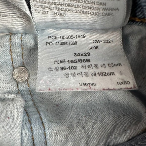 Levi Strauss 505 Mens Jeans W 34 L 29 Blue Wash Straight Fit Denim Western Rodeo - Picture 2 of 9